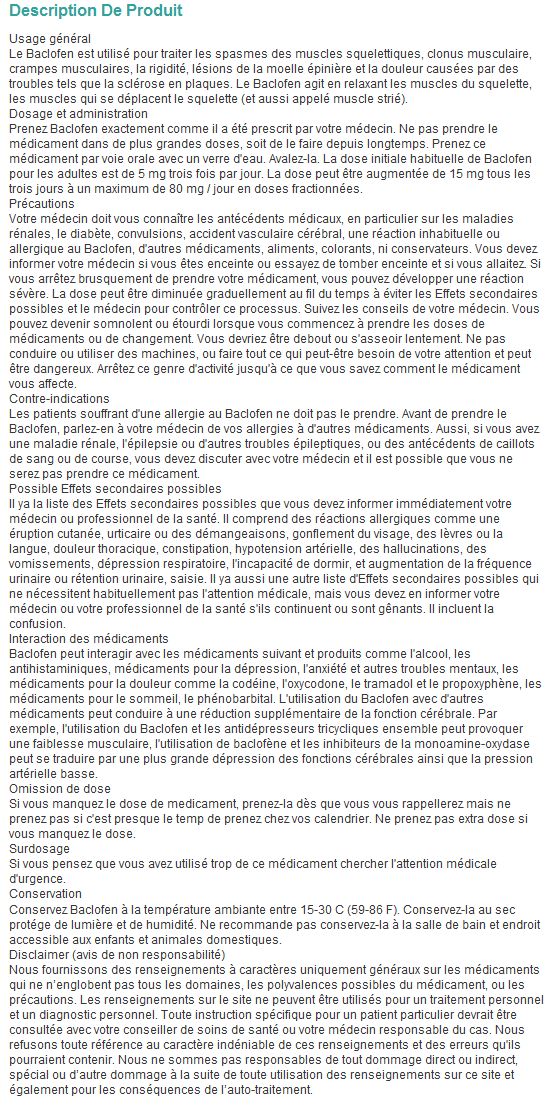 Baclofène France Acheter